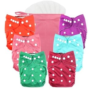 Colorful Reusable Cloth Diapers Set